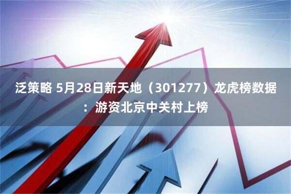 泛策略 5月28日新天地（301277）龙虎榜数据：游资北京中关村上榜