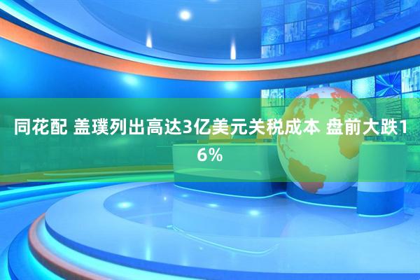 同花配 盖璞列出高达3亿美元关税成本 盘前大跌16%