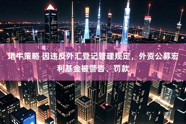 珺牛策略 因违反外汇登记管理规定，外资公募宏利基金被警告、罚款