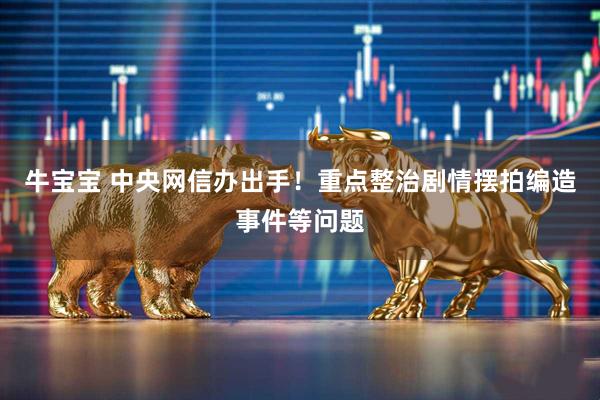 牛宝宝 中央网信办出手！重点整治剧情摆拍编造事件等问题